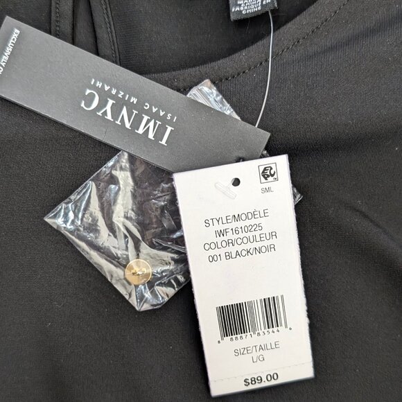 NWT Isaac Mizrahi NYC Black Sheer Sleeve Blouse - Picture 4 of 7